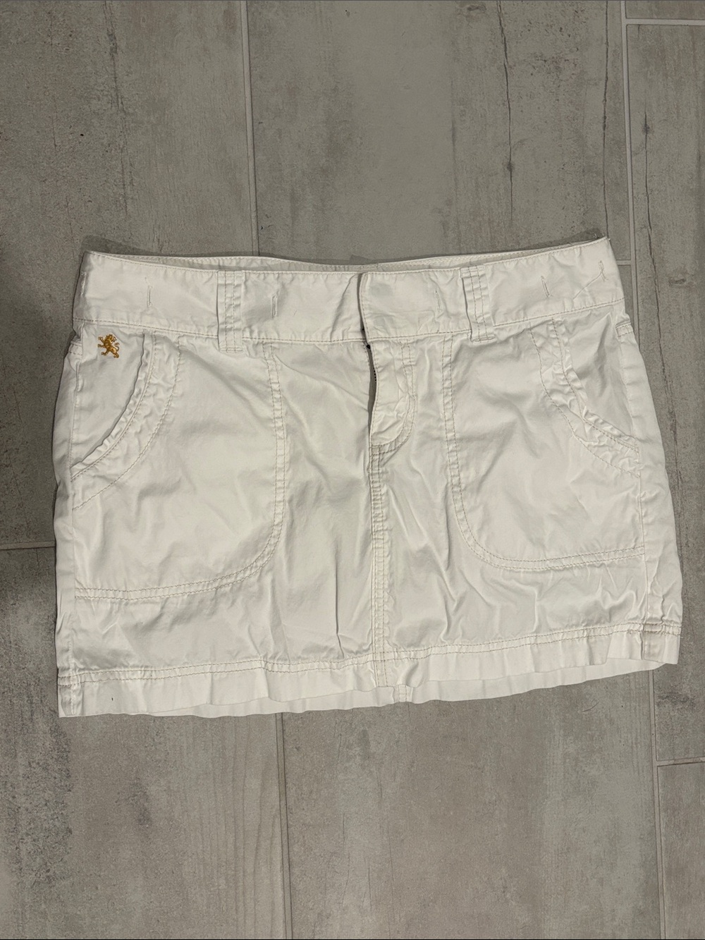 Express White Mini Skirt with Gold Accent